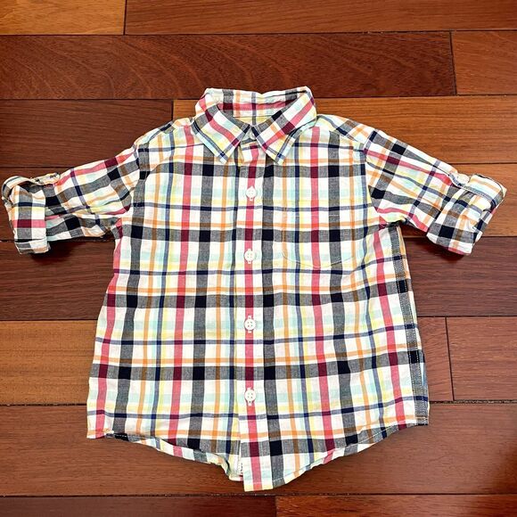 Janie & Jack Lot Boys Polo Button Down Tops Plaid 12-18 months / 18-24 momths - Picture 6 of 12